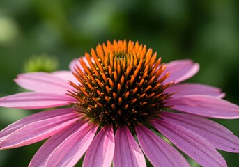 Close-up of a beautiful purple and orange Coneflower blossom in full bloom, Echinacea.