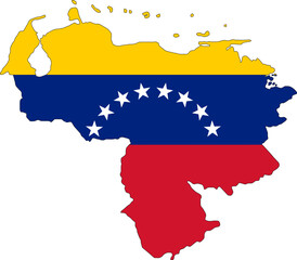 Venezuela flag on the map illustration vector with transparent
