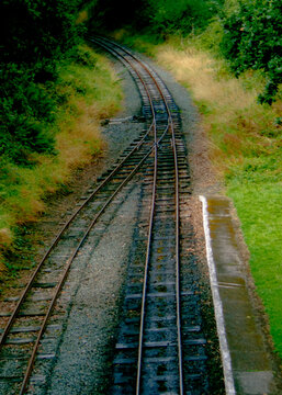 railroad tracks in the countryside