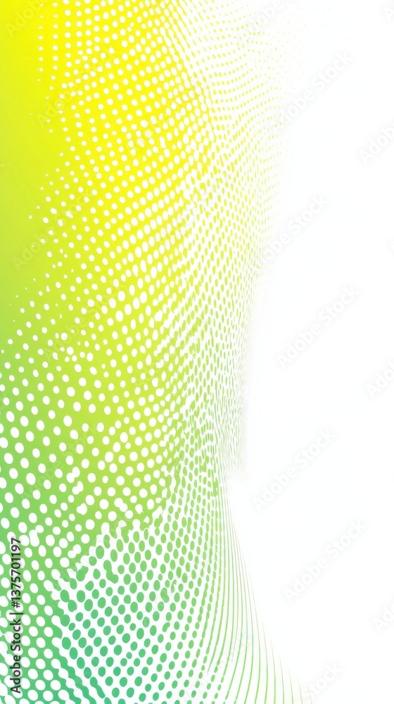 Wall mural halftone gradient of lime green blending into white - abstract background texture