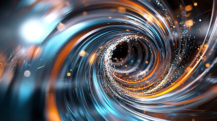 Obraz premium Dynamic swirling energy vortex abstract space digital art futuristic environment close-up view concept of motion