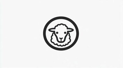 Obraz premium Sheep Icon on Light Background