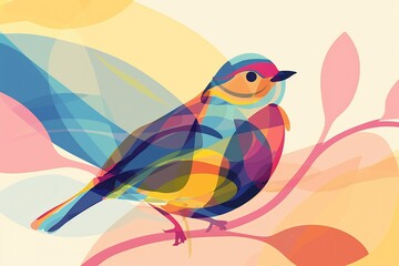 Abstract bird illustration and modern
