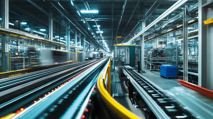 Obraz premium The factory employs advanced technology to streamline production processes.