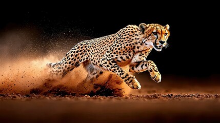 Fototapeta premium Cheetah in Motion: A Stunning Wildlife Capture