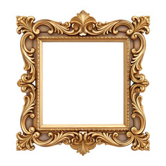Ornate gold frame, baroque style, empty space
