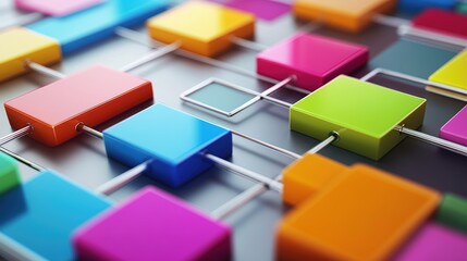 Vibrant colorful cubes representing innovative concepts in enterprise workflow optimization and efficiency