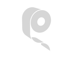 Abstract minimalist grey roll icon.  Perfect for concepts of process, continuity,  progress, or technology.  Versatile design ideal for websites, presentations, or app interfaces.