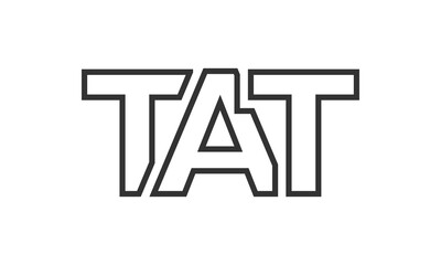 TAT logo design template with strong and modern bold text. Initial based vector logotype featuring simple and minimal typography. Trendy company identity.