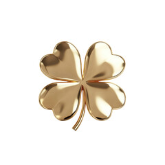 Golden Four-Leaf Clover Symbol of Luck and Prosperity