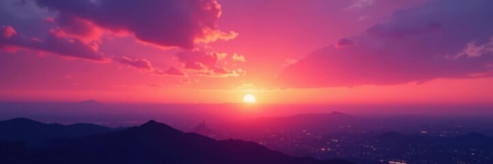 Obraz premium Softly glowing orange pink purple hues blend across the sky as day succumbs to twilight darkness, atmosphere, orange