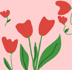 hand drawn vector illustration of tulips