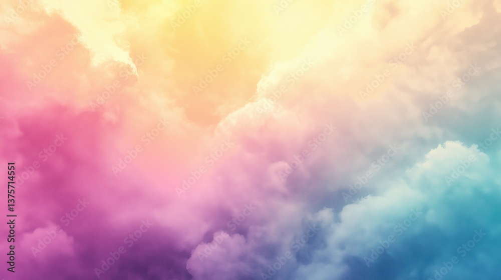 Poster a gradient-based, soft pastel color explosion with a dreamy texture