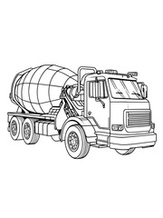 Industrial Cement Mixer Coloring Page