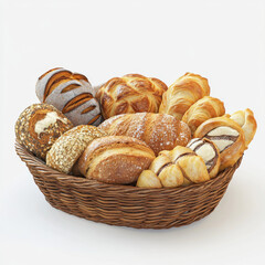 Fototapeta premium bakery products bascket