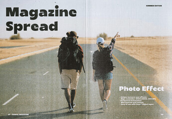 Vintage Magazine Spread Scan Photo Effect