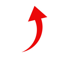 Red arrow up icon. Direction symbol. Arrow symbol for app illustration on transparent background PNG. 

