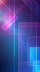 Colorful geometric shapes with glowing lines