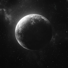 Fototapeta premium Dark Cosmic Scene with a Planet in the Vast Universe Background
