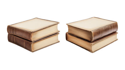 Pack of Book set Against Transparent Background for Literature Branding, Library Promotion, or Educational Design Projects