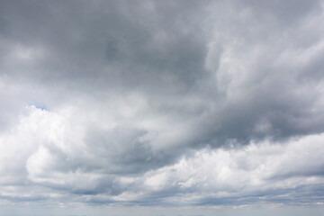 grey cumulus cloudscape of overcast sky. dramatic meteorology background. cloudy weather forecast...