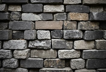 A brick wall is shown in black and white.