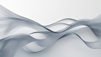 Obraz premium Abstract design featuring overlapping, flowing, translucent gray lines creating a wave-like pattern