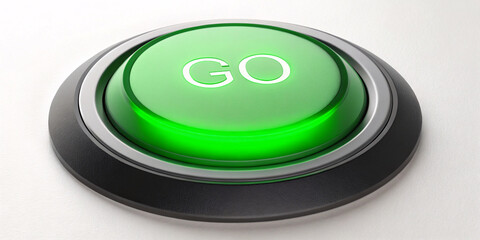 High-Quality Green Go Button Icon for Action and Decision Making in User Interface Design