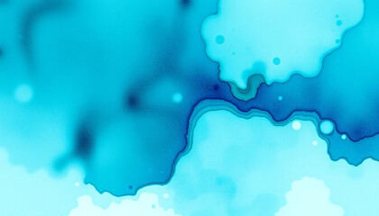 Abstract watercolor paint background in teal, blue, and green with liquid fluid texture for banner, poster, or background design.