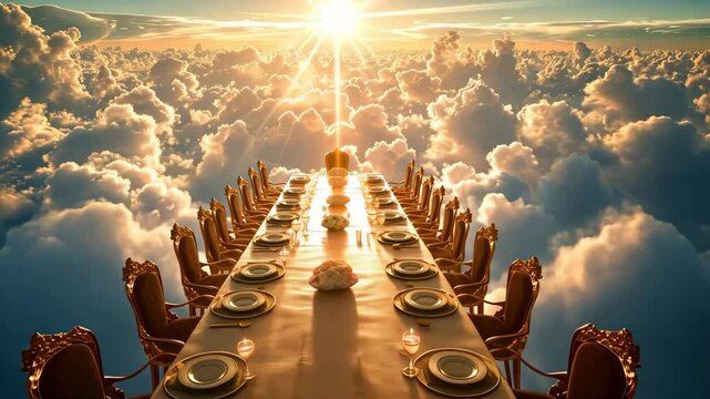 Heavenly feast table prepared for the saints 4K