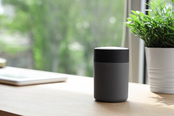 Air humidifier on desk in office, closeup