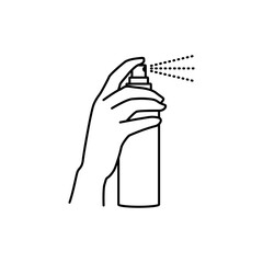 Spray in the hand linear icon editable stroke