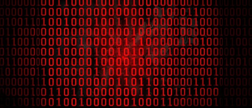 Red binary code background design