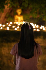 young woman in the temple