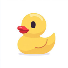  A cute rubber duck icon, simple flat style, white background AI generated 