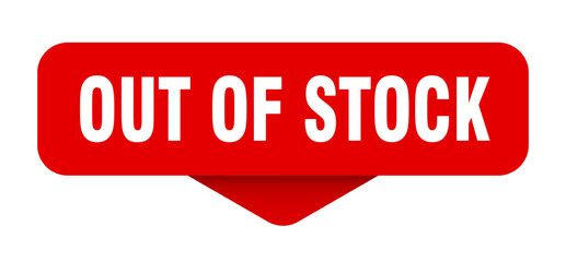 out of stock sticker. out of stock sign on transparent background