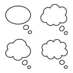 
Illustration showing a set of black thought icons on a white background