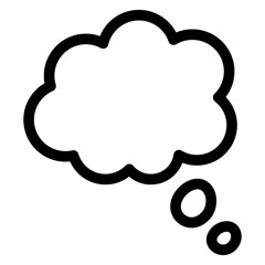 
Illustration of a black thought icon on a white background