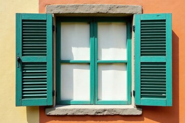 Fototapeta premium Vintage window frame with shutters, frame, vintage