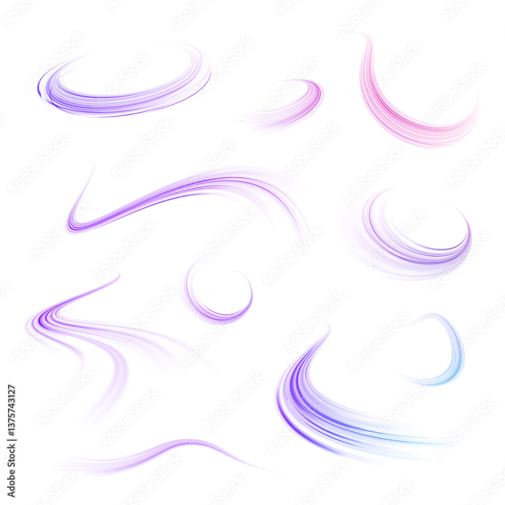 Wall mural png futuristic technological style. png abstract background with speed lines. neon color rays vector