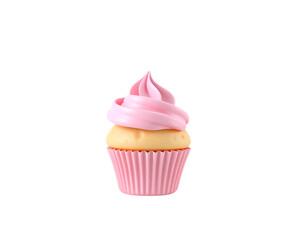Pink cupcake with frosting