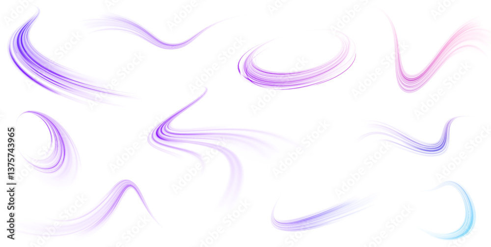 Sticker png futuristic technological style. png abstract background with speed lines. neon color rays vector