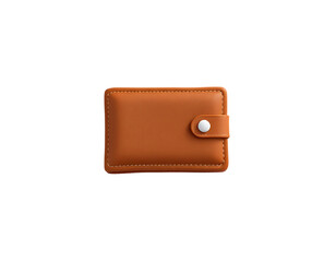 Elegant Brown Leather Wallet Isolated on a Transparent Background
