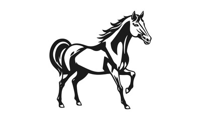 Horse silhouette. Graceful silhouette, movement, strength, suitable for branding, equestrian clubs, farm logos, horse lovers. Wild horse, vector horse, stallion emblem