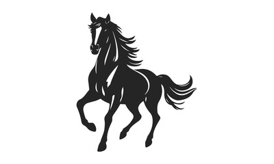 Horse silhouette. Graceful silhouette, movement, strength, suitable for branding, equestrian clubs, farm logos, horse lovers. Wild horse, vector horse, stallion emblem