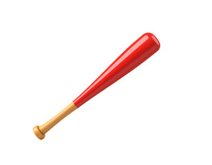 Red Baseball Bat 3D Illustration