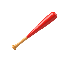 Red Baseball Bat 3D Illustration