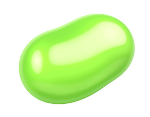 Shiny Green Candy Isolated on Transparent Background