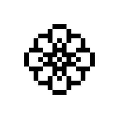 abstract shape retro pixel art