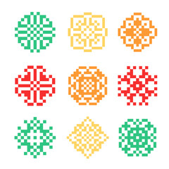 abstract shape retro pixel art